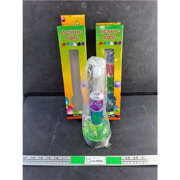 (2) Acrylic Bongs - New