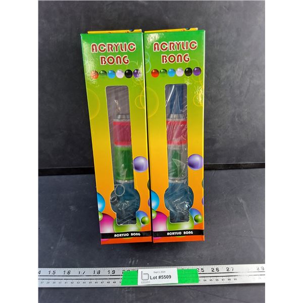 (2) Acrylic Bongs - New