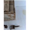 Image 4 : Vintage Wooden Ammunitions Box, Needle Nose Pliers, Harness, Misc - As Is CANNOT SHIP