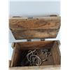 Image 6 : Vintage Wooden Ammunitions Box, Needle Nose Pliers, Harness, Misc - As Is CANNOT SHIP