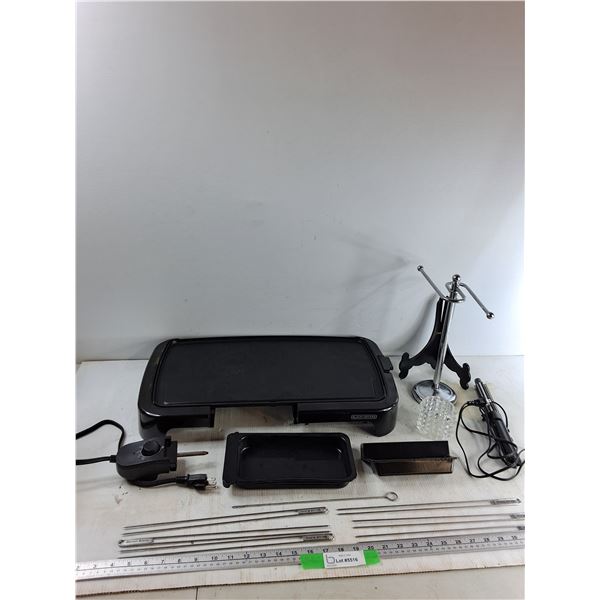 Black & Decker Griddle, Broil King Skewers, Glass Cup, Misc - As Is CANNOT SHIP