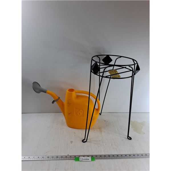 Plastic Watering Bucket, Plant Stand 21'' Tall - As Is CANNOT SHIP