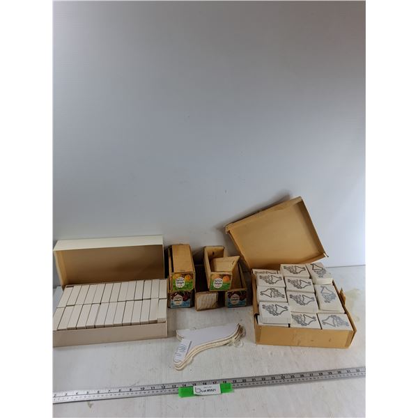 (5) Wooden Apricot Boxes, 1950-60's Wedding Cake/Favor Boxes - As Is