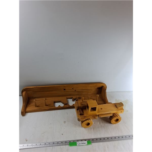 Wooden Shelf, Wooden Truck - As Is CANNOT SHIP