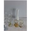 Image 3 : Vase, (5) Glasses, (5) Candle Holders - As Is