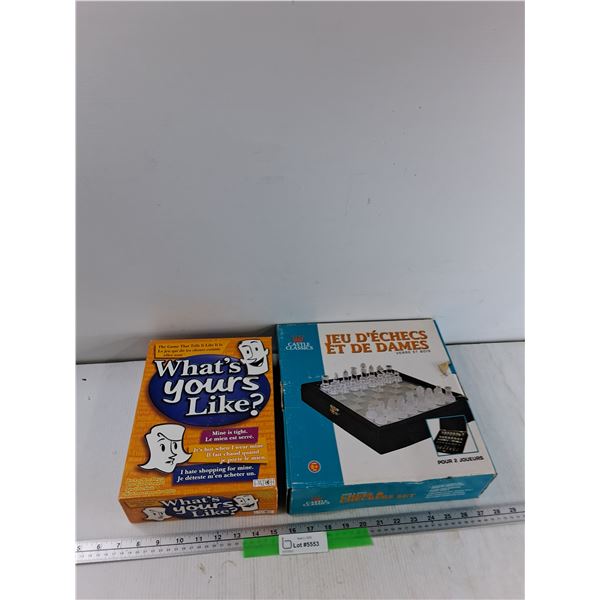 Whats Yours Like, Chess And Checkers Set - As Is