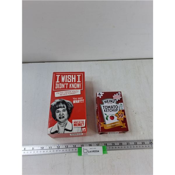 Heinz Tomato Ketchup Puzzle, I Wish I Didnt Know Trivia Game - As Is