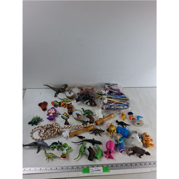 Jumprope, Assorted Pencils, Assorted Dinosaur Toy, Misc