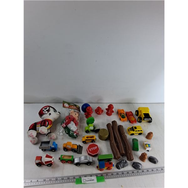 Shelf On The Elf, Wooden Toy Cars, Paw Patrol Plushie - As Is