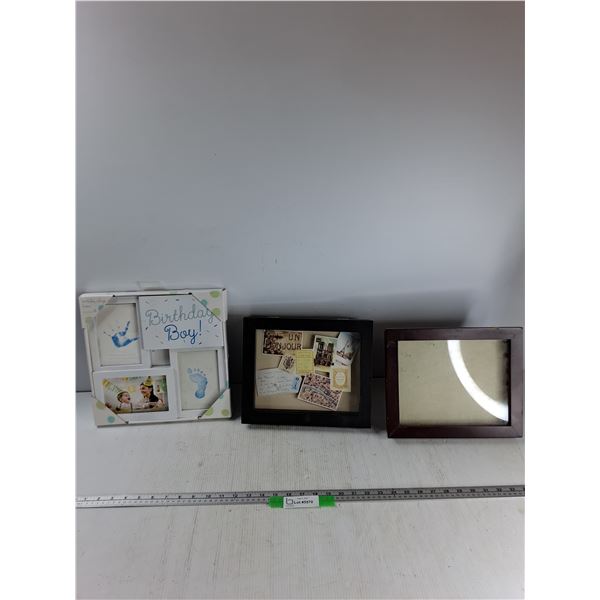 (2) Shadow Boxes 11.5'' x 9.5'', Birthday Collage Frame - As Is