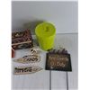 Image 2 : (3) Novelty Signs, Green Jar, Box, Misc - As Is