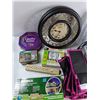 Image 2 : Closet Organizer, Clock, (2) Tins, Misc - As Is -  PICK UP