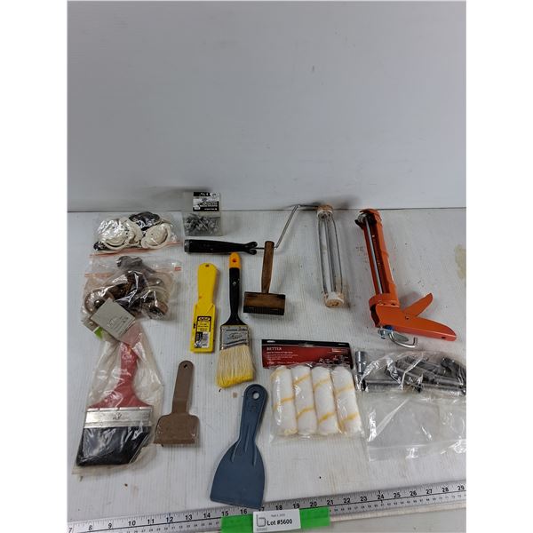 Caulking Gun, Paint Brush, Paint Roller, Misc