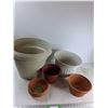 Image 1 : (2) Clay Pots, (3) Plastic Pots - As Is  -  PICK UP