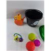Image 2 : Infants Rattle, (3) Balls, Halloween Bucket, Misc - As is
