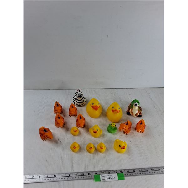 Assorted Rubber Ducks, Rubber Dinosaurs - As Is