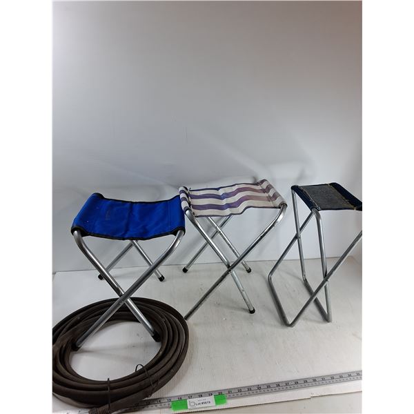 Garden Hose, (3) Camp Chairs - As Is  -  PICK UP