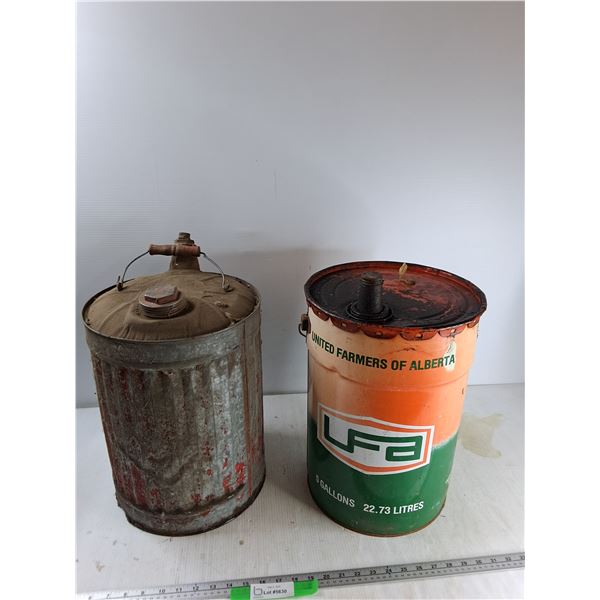 UFA 5 Gallon Can, Vintage Gas Can- As Is, Pickup Preferred
