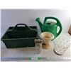 Image 1 : Plastic Tote, Watering Can - As Is, Pickup Preferred