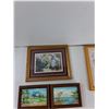 Image 2 : Flower Painting 11'' x 9.5'', Grandmas Rules 6.5' x 12'', (2) Scenery Paintings 7'' x 5'', Misc