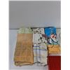 Image 2 : (7) Tablecloths, Dish Towels, Glass Bowl, Misc - As Is