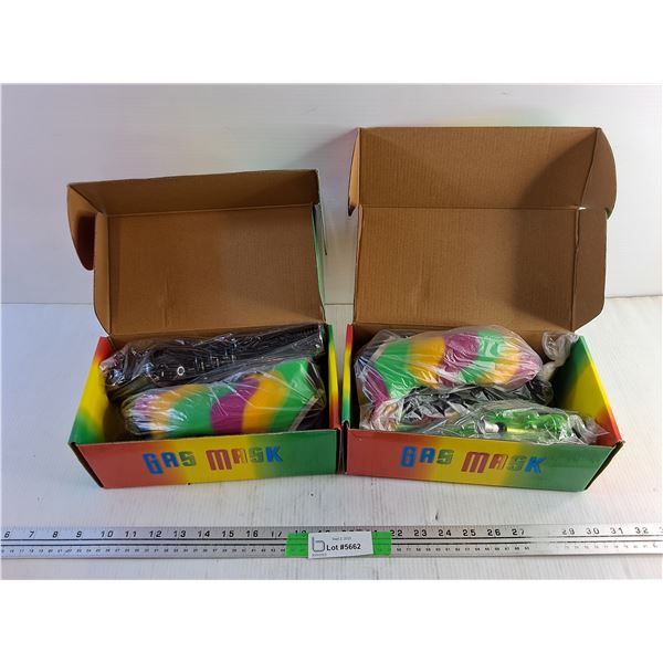 (2) Gas Mask & Bong Sets - New