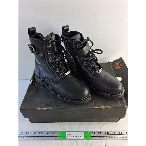 Harley Davidson Ladies Waterproof Leather Boots - Size 7