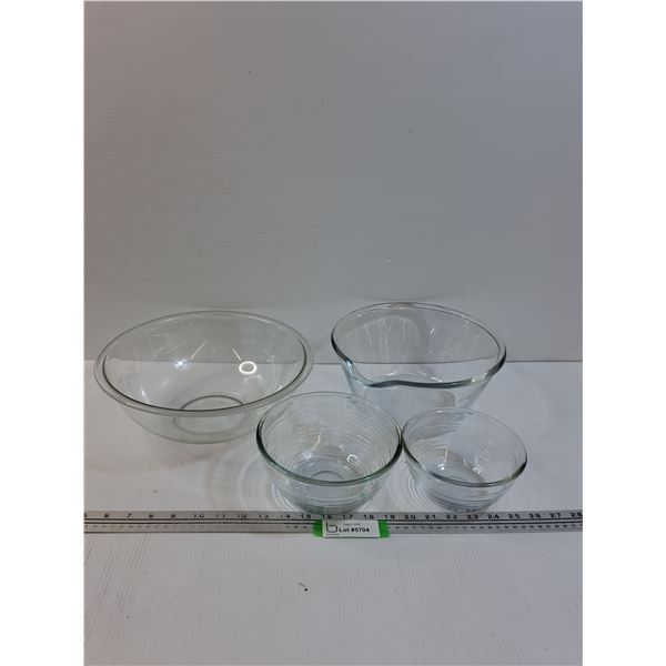 (4) Clear Glass Mixing Bowls