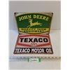 Image 1 : (2) Metal Wall Art (John Deere & Texaco) - 12" x 8"