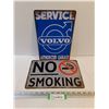Image 1 : (2) Metal Wall Art (Volvo & No Smoking) - 12" x 8"