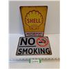 Image 1 : (2) Metal Wall Art (Shell & No Smoking) - 12"x 8"