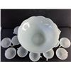 Image 3 : Milk Glass Punch Bowl & Cups  -  PICK UP