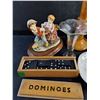 Image 2 : Porcelain Desk Decor, Wooden Candle Holder, Dominoes, Hardware Bin