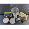 Image 4 : Atco Space Adventure Toy Set, Tall Glass Vase, Multi Meat Chopper, Stone Bust, Kodak Tins
