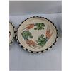 Image 3 : (2) Vegetable Design Plates up to 13″, Emile Henry 10″ White Ceramic Bowl