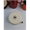 Image 4 : (4) Various Enamel Ware, 9″ Tall Ceramic Kettle