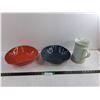 Image 1 : (2) ADV Ceramic Bowls, 9″ Ceramic Pitcher