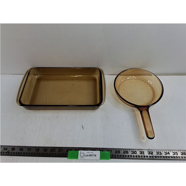 12x7″ Pyrex Glass Dish, 7″ Corning Glass Pan