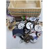 Image 2 : Lot of Misc Sewing Products, Buttons, Needles, Thread, 15x10″ Sewing Box