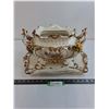 Image 1 : Italian Porcelain Tureen & Tray - 17x11x9.5" - Pick Up Preferred