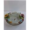 Image 2 : Capodimonte Italian Porcelain "Basket" Table Ornament - 6.5" Tall