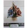 Image 1 : Capodimonte Italian Porcelain "Flower Basket" Table Ornament - Small Chip