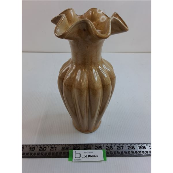 Porcelain Ruffled Vase - 10.5" Tall