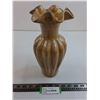 Image 1 : Porcelain Ruffled Vase - 10.5" Tall