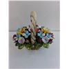 Image 2 : Capodimonte Italian Porcelain "Flower Basket" Table Ornament