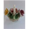 Image 2 : Capodimonte Italian Porcelain "Flower Basket" Table Ornament