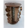 Image 2 : Metal Turnstile 16 Jar Spice Rack - Missing 1 Jar - 11" High