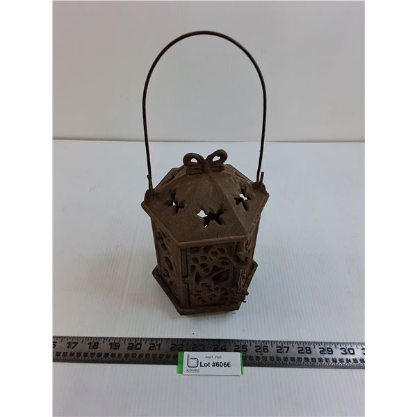 Cast Iron Backyard Decor Lantern - 9.5" Tall