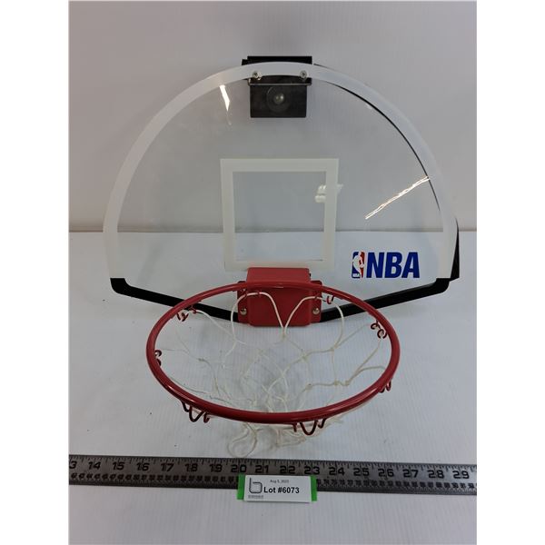 NBA "Door Mount" 9.5" Hoop with Back Board - Missing a Cushion Strip  -  PICK UP