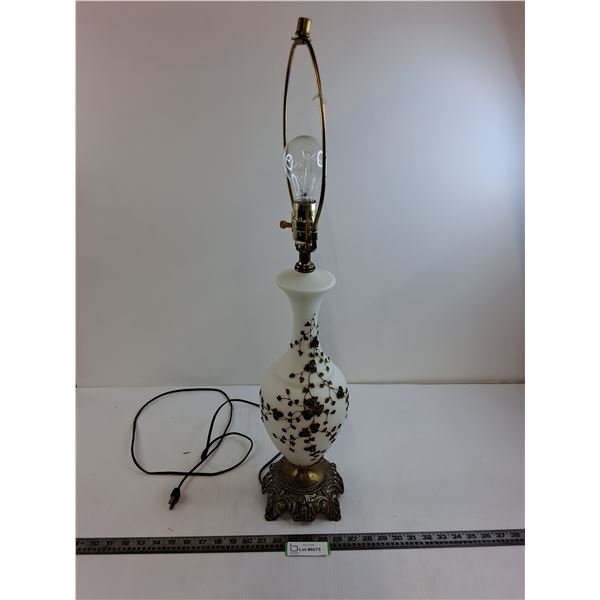 Vintage Ceramic/Metalwork Table Lamp - Tested - 30.5" Tall - No Shade - Pickup Only